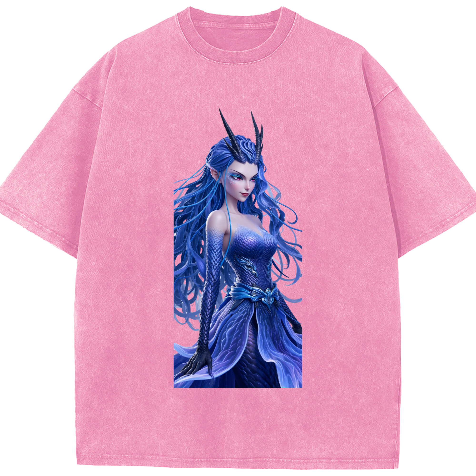 （画像用） Ne Zha 2 ナタ 魔童の大暴れ 綿100% ヴィンテージ風 半袖Tシャツ（フロントプリント）